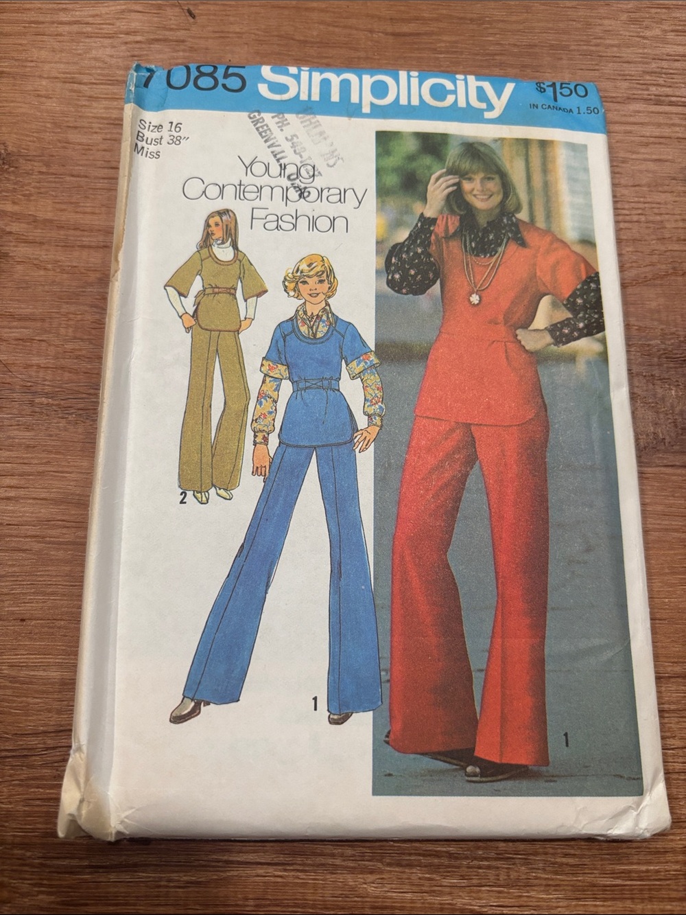 Simplicity 7085 Red Wide-Leg Jumpsuit Pattern with Tunic Top Pattern